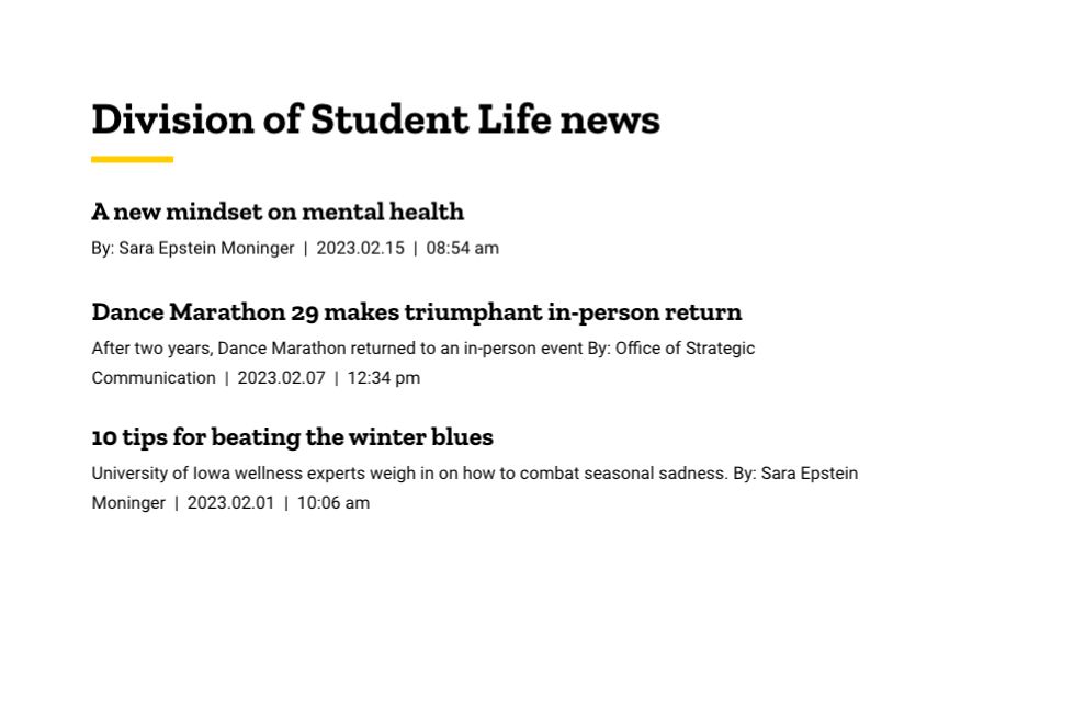 Example of RSS feed