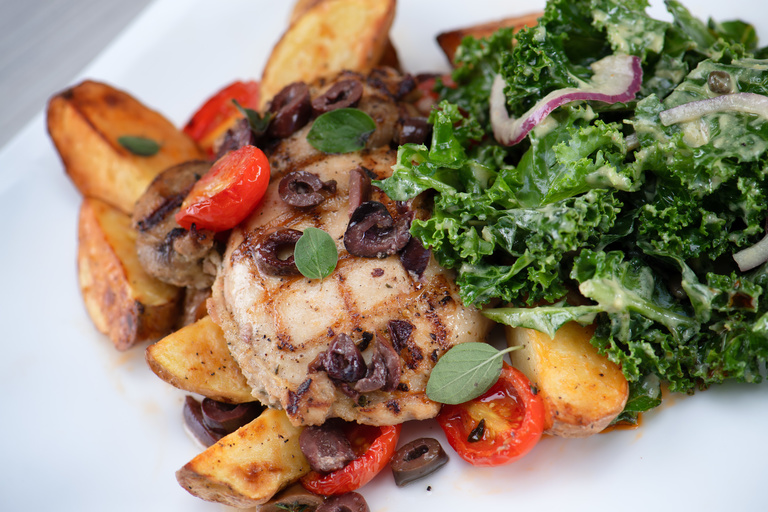 Chicken breast with kale